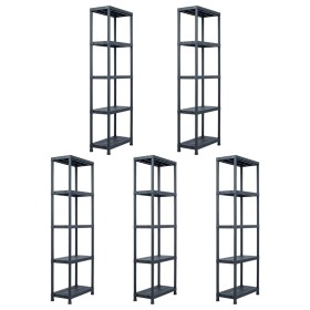 Estantería de plástico 5 unidades 125 kg 60x30x180 cm negro von , Industrieregale - Ref: Foro24-276258, Preis: 212,71 €, Raba...