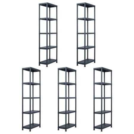 Estantería de plástico 5 unidades 125 kg 60x30x180 cm negro von , Industrieregale - Ref: Foro24-276258, Preis: 212,71 €, Raba...
