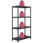 Estantería de plástico 2 unidades 60x30x138 cm negro de , Estanterías industriales - Ref: Foro24-276251, Precio: 71,38 €, Des...