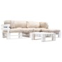 Muebles de jardín de palés cojines arena madera verde 4 uds de , Conjuntos de jardín - Ref: Foro24-277392, Precio: 401,03 €, ...