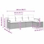Conjunto de sofá de jardín 5 pcs Gris claro Poliratán