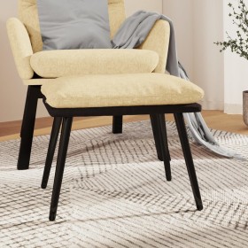 Reposapiés tela y cuero sintético color crema 45x29,5x35 cm de , Otomanas - Ref: Foro24-341517, Precio: 34,07 €, Descuento: %