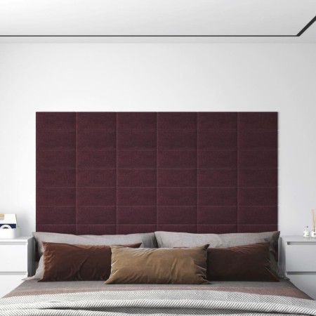 Paneles de pared 12 uds tela morado 30x15 cm 0,54 m² by , Wall covering - Ref: Foro24-343766, Price: 20,85 €, Discount: %