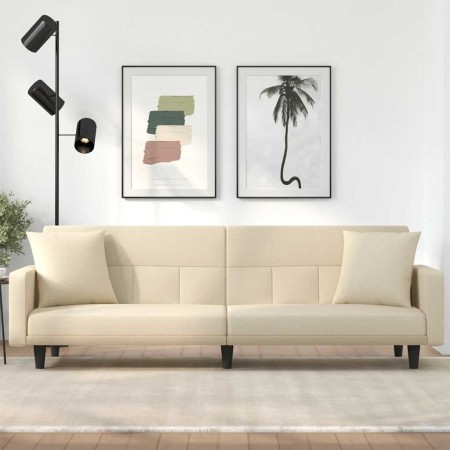 Sofá cama con cojines tela color crema | Foro24.es | Tu tienda online para hogar, jardín y más Foro24.es