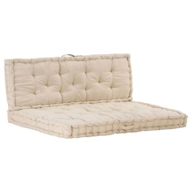 Cojines para muebles de palets 2 unidades algodón beige by , Cushions for chairs and sofas - Ref: Foro24-3053637, Price: 139,...
