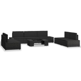 Juego de muebles de jardín 8 piezas ratán sintético negro de , Conjuntos de jardín - Ref: Foro24-3054580, Precio: 811,64 €, D...