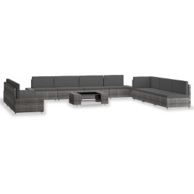 Juego de muebles de jardín 10 piezas ratán sintético gris by , Garden sets - Ref: Foro24-3054610, Price: 1,00 €, Discount: %