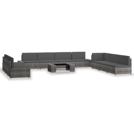 Juego de muebles de jardín 10 piezas ratán sintético gris by , Garden sets - Ref: Foro24-3054610, Price: 1,00 €, Discount: %