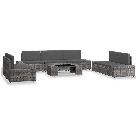 Juego de muebles de jardín 8 piezas ratán sintético gris by , Garden sets - Ref: Foro24-3054604, Price: 816,56 €, Discount: %