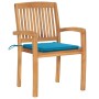 Sillas de jardín 2 uds con cojines madera maciza de teca azul by , Garden chairs - Ref: Foro24-3063256, Price: 213,75 €, Disc...