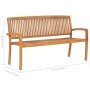 Banco de jardín apilable con cojín madera de teca 159 cm by , garden benches - Ref: Foro24-3063326, Price: 240,37 €, Discount: %
