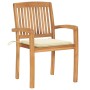Sillas de jardín 2 uds con cojines madera maciza de teca crema by , Garden chairs - Ref: Foro24-3063254, Price: 210,76 €, Dis...