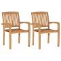 Sillas de jardín 2 uds madera de teca con cojines rojo tinto | Foro24.es | Tu tienda online para hogar, jardín y más Foro24.es