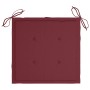 Sillas de jardín 2 uds madera de teca con cojines rojo tinto | Foro24.es | Tu tienda online para hogar, jardín y más Foro24.es