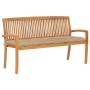 Banco de jardín apilable con cojín madera maciza de teca 159 cm by , garden benches - Ref: Foro24-3063324, Price: 259,61 €, D...