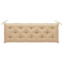 Banco de jardín apilable con cojín madera maciza de teca 159 cm de , Bancos de jardín - Ref: Foro24-3063324, Precio: 234,68 €