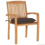 Sillas de jardín 2 uds madera de teca con cojines gris taupe by , Garden chairs - Ref: Foro24-3063275, Price: 216,72 €, Disco...