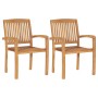 Sillas de jardín 2 uds madera de teca con cojines gris taupe by , Garden chairs - Ref: Foro24-3063275, Price: 216,72 €, Disco...