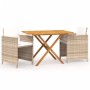 3-piece garden dining set with beige cushions by vidaXL, Garden sets - Ref: Foro24-3094300, Price: 223,31 €, Discount: %