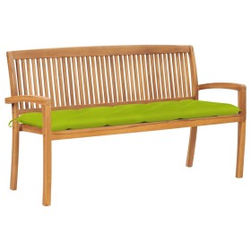 Comprar Banco de jardín apilable con cojín madera