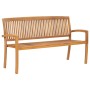 Banco de jardín apilable con cojín madera maciza de teca 159 cm | Foro24.es | Tu tienda online para hogar, jardín y más Foro24.es