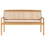 Banco de jardín apilable con cojín madera maciza de teca 159 cm | Foro24.es | Tu tienda online para hogar, jardín y más Foro24.es