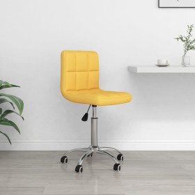 Silla de oficina giratoria de tela amarilla