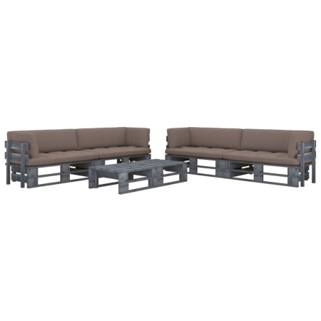 Muebles de palets 6 pzas y cojines madera pino impregnada gris by , Garden sets - Ref: Foro24-3066993, Price: 667,86 €, Disco...