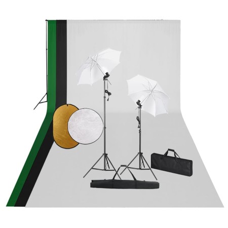 Kit de estudio fotográfico con lámparas, fondo y reflector von , Blitze und Studiobeleuchtung - Ref: Foro24-3067117, Preis: 2...