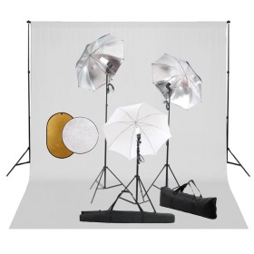 Kit estudio fotográfico lámparas, sombrillas