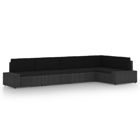 Set de muebles de jardín 5 pzas ratán sintético y cojines negro von , Gartensets - Ref: Foro24-3067134, Preis: 564,83 €, Raba...