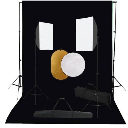Kit de estudio fotográfico con luces softbox, fondo y reflector von , Blitze und Studiobeleuchtung - Ref: Foro24-3067052, Pre...