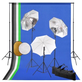 Kit estudio fotográfico con lámparas sombrillas