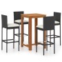 Conjunto de bar para jardín 5 piezas con cojines negro by , Garden sets - Ref: Foro24-3067976, Price: 443,51 €, Discount: %