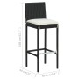 Conjunto de bar para jardín 3 piezas con cojines negro by , Garden sets - Ref: Foro24-3067974, Price: 317,19 €, Discount: %
