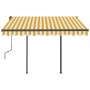 Toldo automático LED sensor de viento amarillo y blanco 3x2,5 m by , Awnings - Ref: Foro24-3070113, Price: 570,30 €, Discount: %
