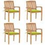 Sillas de jardín apilables 4 uds madera de teca con cojines von , Gartenstühle - Ref: Foro24-3073221, Preis: 418,28 €, Rabatt: %