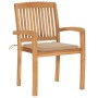 Sillas de jardín apilables 6 uds madera de teca con cojines de , Sillas de jardín - Ref: Foro24-3073228, Precio: 644,17 €, De...