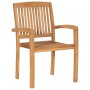 Sillas de jardín apilables 4 uds madera de teca con cojines von , Gartenstühle - Ref: Foro24-3073223, Preis: 419,94 €, Rabatt: %