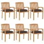 Sillas de jardín apilables 6 uds madera de teca con cojines von , Gartenstühle - Ref: Foro24-3073275, Preis: 636,92 €, Rabatt: %