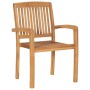 Sillas de jardín apilables 6 uds madera de teca con cojines von , Gartenstühle - Ref: Foro24-3073275, Preis: 636,92 €, Rabatt: %