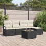 Conjunto de sofá de jardín 6 pcs Negro Poliratán