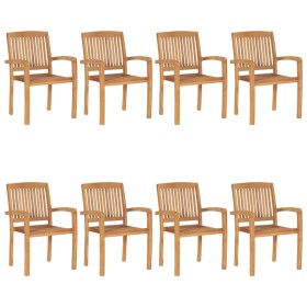 Sillas de jardín apilables 8 unidades madera maciza de teca by , Garden chairs - Ref: Foro24-3073209, Price: 973,17 €, Discou...