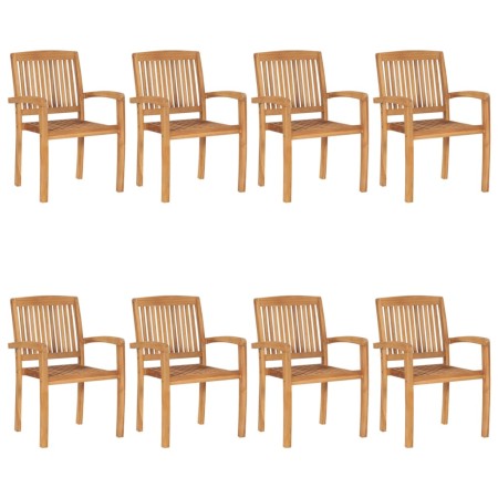 Sillas de jardín apilables 8 unidades madera maciza de teca by , Garden chairs - Ref: Foro24-3073209, Price: 973,17 €, Discou...