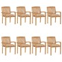 Sillas de jardín apilables 8 uds madera de teca con cojines von , Gartenstühle - Ref: Foro24-3073282, Preis: 901,96 €, Rabatt: %
