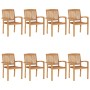 Sillas de jardín apilables 8 uds madera de teca con cojines von , Gartenstühle - Ref: Foro24-3073282, Preis: 901,96 €, Rabatt: %