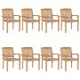 Sillas de jardín apilables 8 uds madera de teca con cojines von , Gartenstühle - Ref: Foro24-3073254, Preis: 886,03 €, Rabatt: %