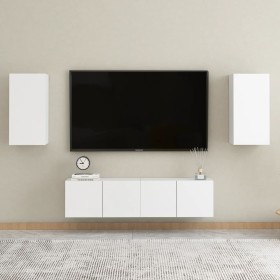 Juego de mueble para TV de 4 piezas madera de ingeniería blanco by , TV Furniture - Ref: Foro24-3074453, Price: 142,26 €, Dis...