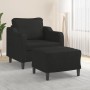 Sillón con taburete tela negro 60 cm by , Sofas - Ref: Foro24-3201131, Price: 188,25 €, Discount: %