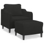 Sillón con taburete tela negro 60 cm by , Sofas - Ref: Foro24-3201131, Price: 188,25 €, Discount: %